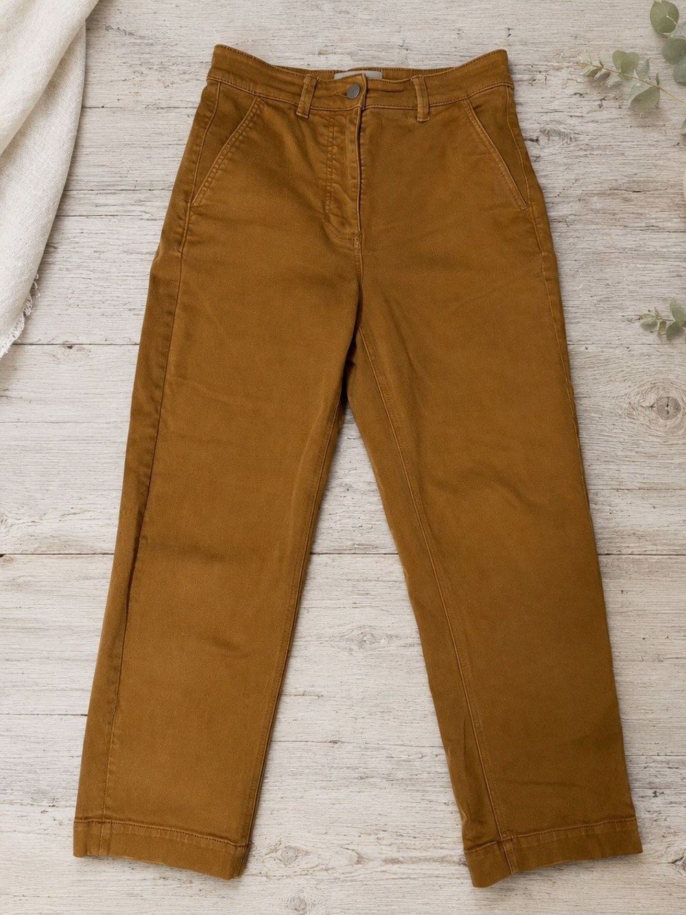 Everlane Utility Straight Leg Pants Size 4 Caramel Brown High Rise